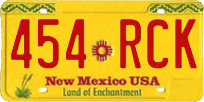 NM license plate 454RCK