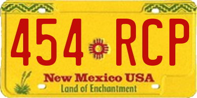 NM license plate 454RCP