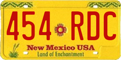 NM license plate 454RDC