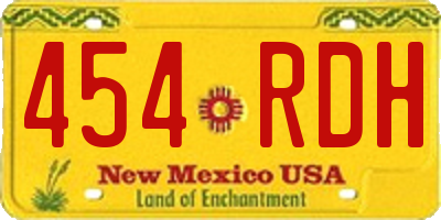 NM license plate 454RDH