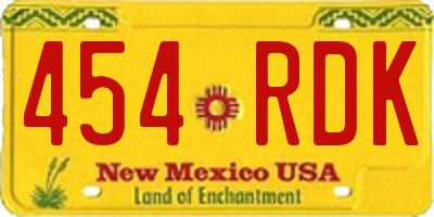 NM license plate 454RDK