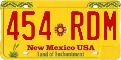 NM license plate 454RDM