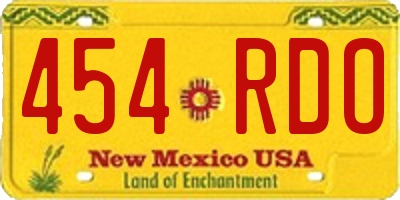 NM license plate 454RDO