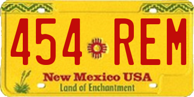 NM license plate 454REM