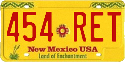 NM license plate 454RET
