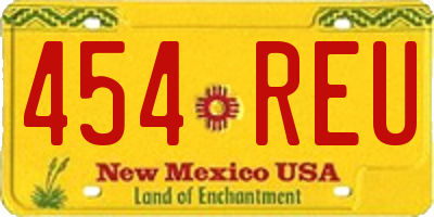 NM license plate 454REU