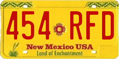 NM license plate 454RFD