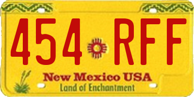NM license plate 454RFF