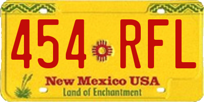 NM license plate 454RFL