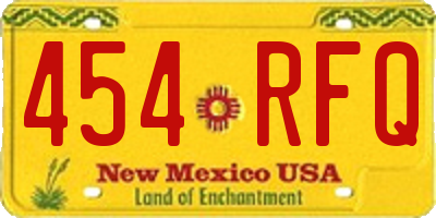 NM license plate 454RFQ