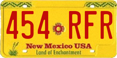 NM license plate 454RFR