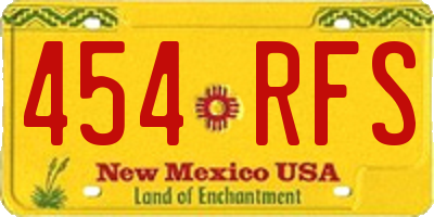 NM license plate 454RFS