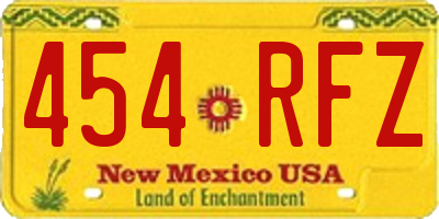 NM license plate 454RFZ