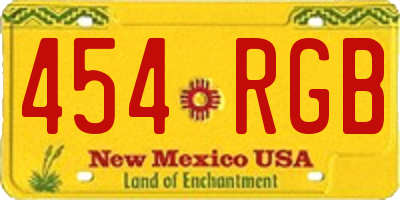NM license plate 454RGB