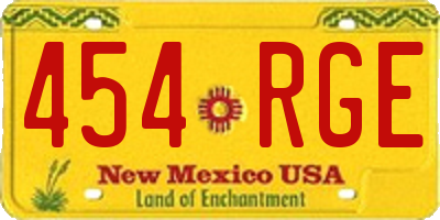 NM license plate 454RGE