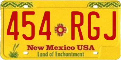 NM license plate 454RGJ