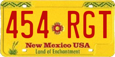 NM license plate 454RGT