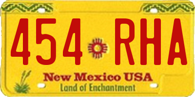 NM license plate 454RHA