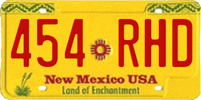 NM license plate 454RHD