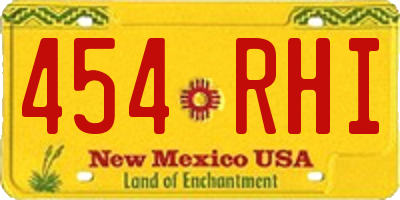 NM license plate 454RHI