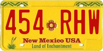 NM license plate 454RHW
