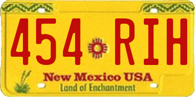 NM license plate 454RIH