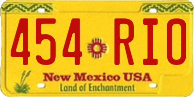 NM license plate 454RIO
