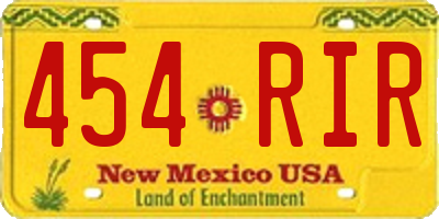 NM license plate 454RIR
