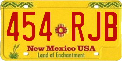 NM license plate 454RJB