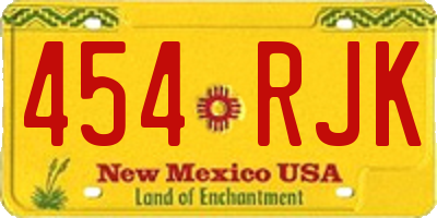 NM license plate 454RJK