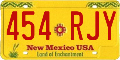 NM license plate 454RJY