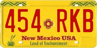 NM license plate 454RKB