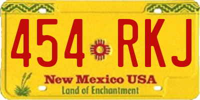 NM license plate 454RKJ