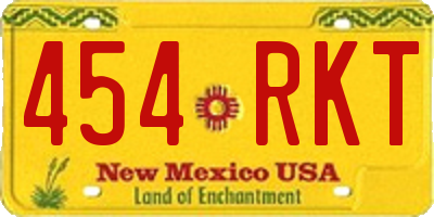 NM license plate 454RKT