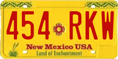 NM license plate 454RKW