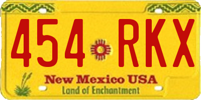 NM license plate 454RKX