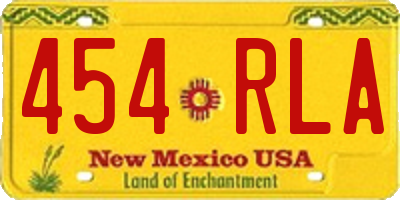 NM license plate 454RLA