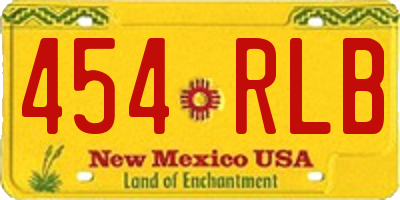 NM license plate 454RLB