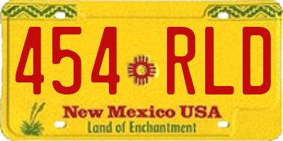 NM license plate 454RLD