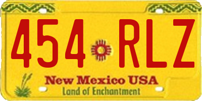 NM license plate 454RLZ