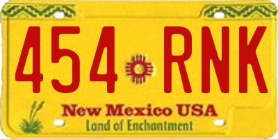 NM license plate 454RNK
