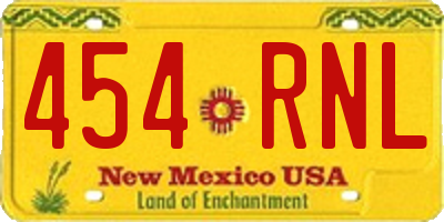 NM license plate 454RNL