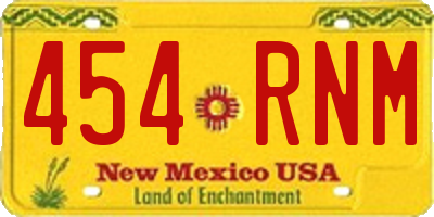 NM license plate 454RNM