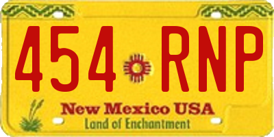 NM license plate 454RNP