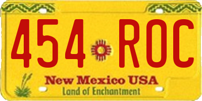 NM license plate 454ROC