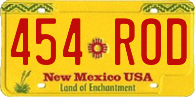 NM license plate 454ROD