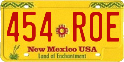 NM license plate 454ROE