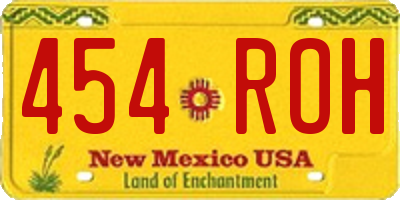 NM license plate 454ROH