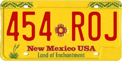 NM license plate 454ROJ