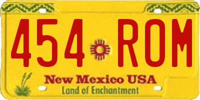 NM license plate 454ROM